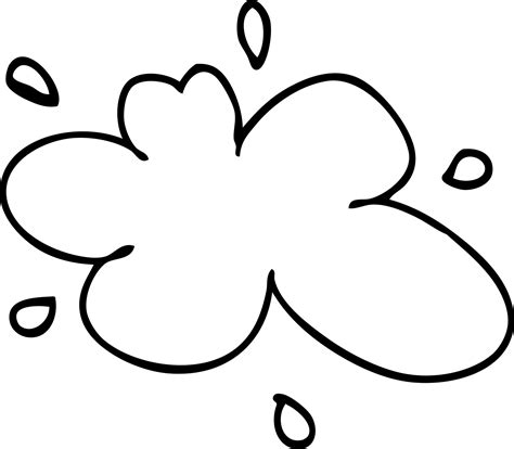 Line Drawing Cartoon Of A Red Splat Of Paint Vector Art At