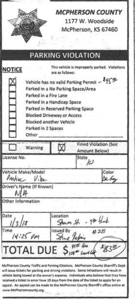 Fake Handicap Parking Ticket Printable