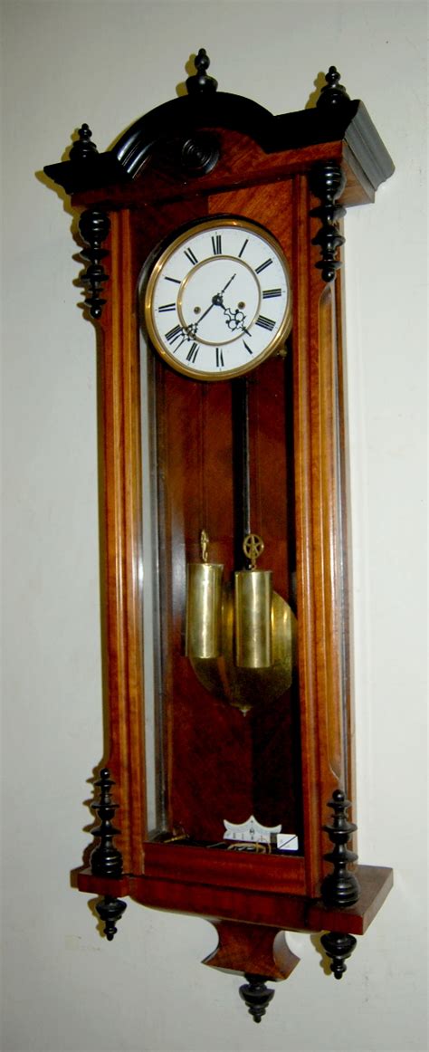 Sold Price Antique 2 Weight Vienna Regulator Wall Clock With A 2 Piece Porcelain Dial Brass