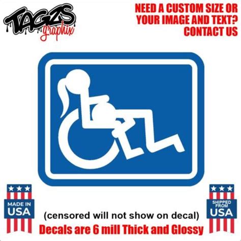 Handicap Oral Funny Printed And Laminated Window Decal Sticker Car Truck