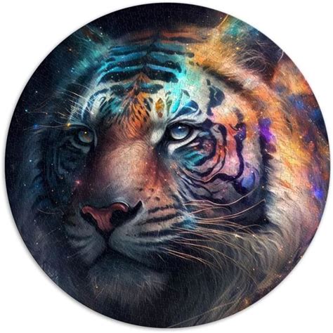 Puzzle Pi Ces Puzzle Rond N Buleuse Tigre Pour Adultes Pour