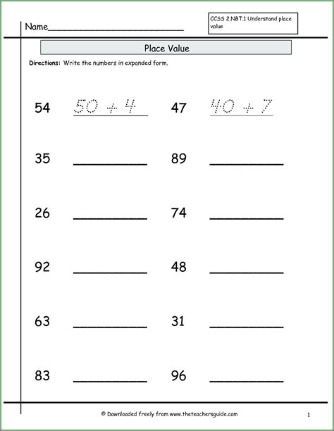 math expanded form worksheets for grade 2 kidpid - expanded form math ...