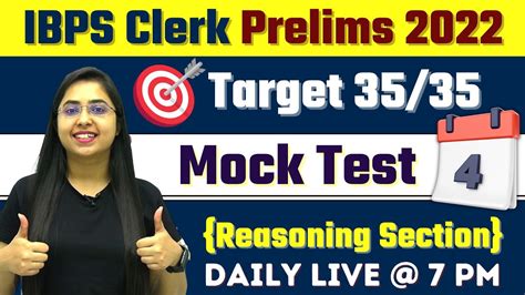 Mock Test No 4 Reasoning Section Exam Level Ibps Clerk Prelims