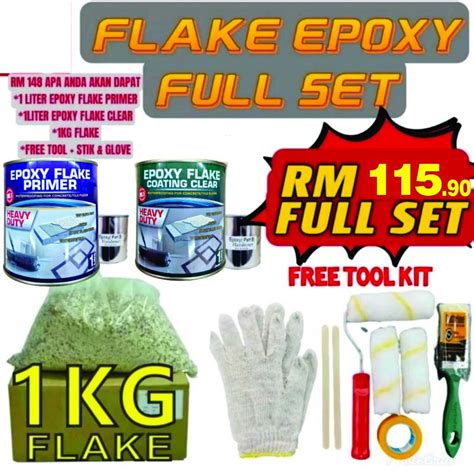 Full Set Epoxy Colour Flake Coating Free Tool Kg Flake L Primer