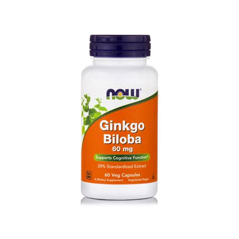 Now Ginkgo Biloba 60 mg 60 Vcaps Πωρίας