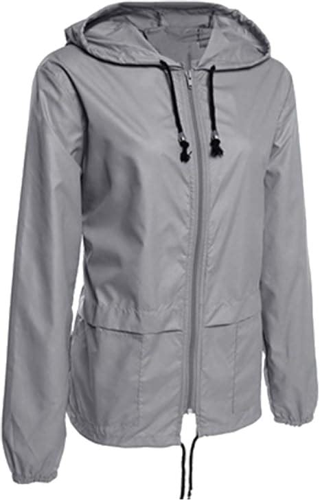 Acramy Damen Regenjacke Wasserdicht Atmungsaktiv Leicht Kurze Windjacke