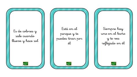 Juego Manipulativo De Tarjetas Adivina De Qu Se Trata Y Empareja Con