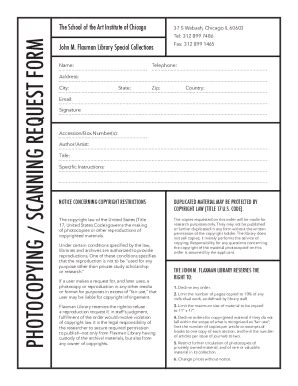 Fillable Online Photo Copying Or Scanning Request Form Fax Email Print