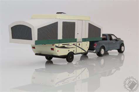 2015 Ford F 150 Pickup Truck And Pop Up Camper Trailer Rv 164 Scale