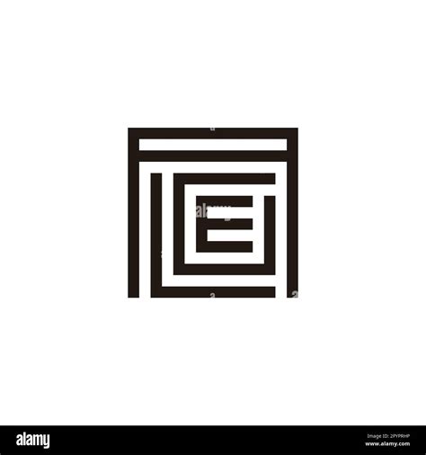 Letter A L G And E Square Line Geometric Symbol Simple Logo Vector