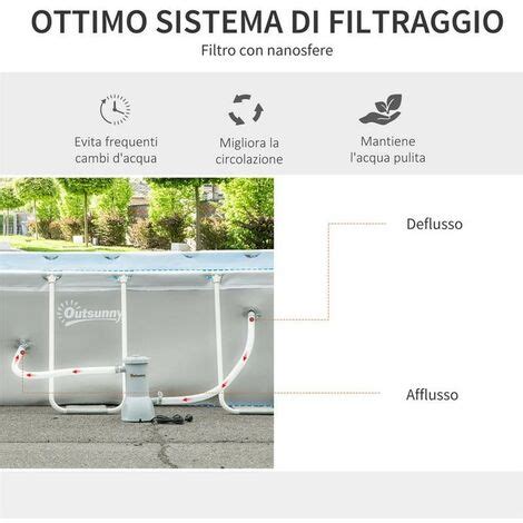 Piscina Fuori Terra Rettangolare Con Pompa Di Filtraggio X