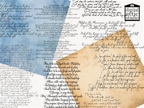 Poetry Overlays Classic Literature Vintage Text Photoshop Pattern