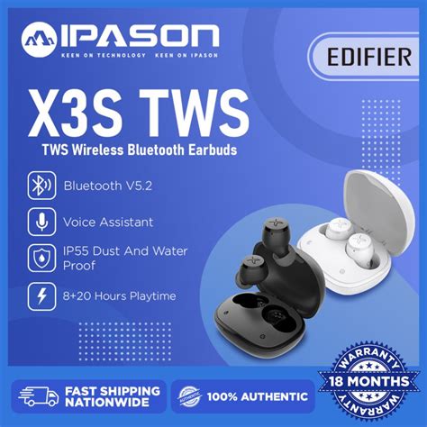 Edifier X3s Tws Wireless Bluetooth V52 Earbuds Ip55 Related Dust And