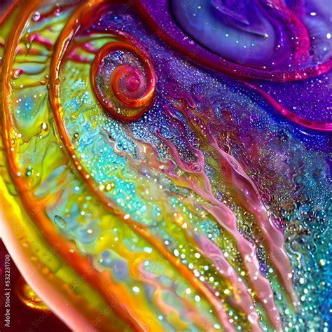 Abstract Color Flow Wave Liquid Flowing Shapes Of Colors Art