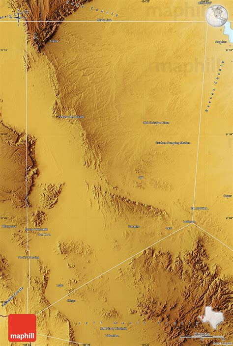 Physical Map of Culberson County