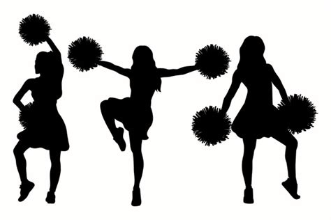 Cheerleading Stunts Silhouette