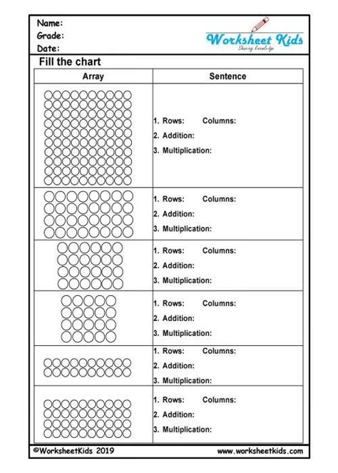 Array Row And Column Second Grade