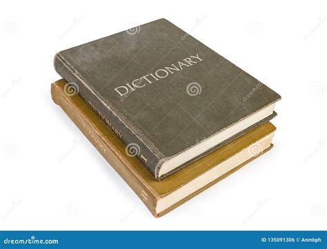 Old Hardback Dictionary In Two Volumes On A White Background Stock