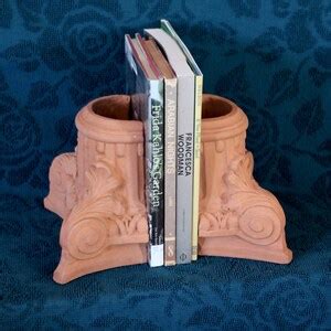 Italian Terracotta Columns Bookends Ionic Corinthian Shelf Brackets