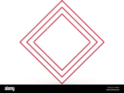 Red Rhombus Multilevel Geometric Frame Angular Construction Base For