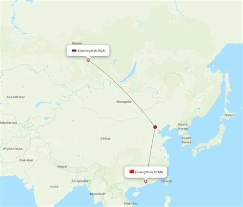 All Flight Routes From Krasnojarsk To Guangzhou KJA To CAN Flight Routes