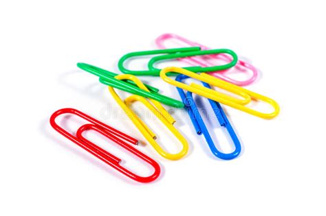 Paperclips Coloridos Aislados En Blanco Foto De Archivo Imagen De