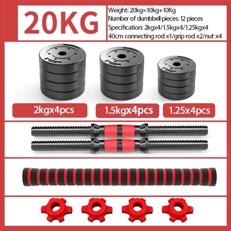 Dumbbells Pair Detachable 10203040kg Dumbbell Set Pvc Gym Equipment