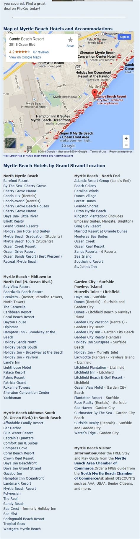 hotel list edit 1 | Myrtle Beach Airport Shuttle 843-655-0381