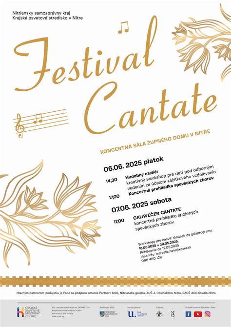 Festival Cantate - Turistické informačné centrum Nitra