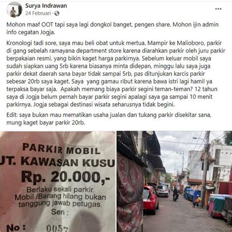 Diproses Dishub Ini 4 Fakta Curhatan Viral Bayar Parkir Malioboro Rp