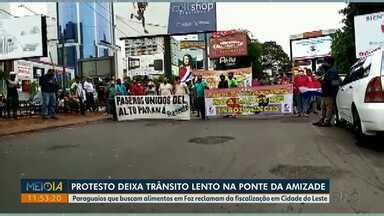 Meio Dia Paraná Foz do Iguaçu Protesto deixa trânsito lento na