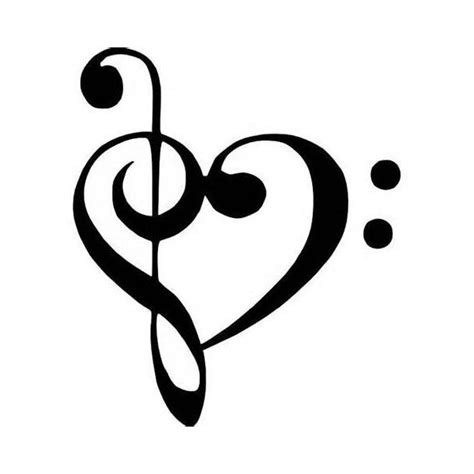 Treble Clef Bass Clef Heart Tattoo Clipart Best