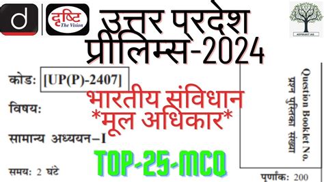 Drishti UPPCS Pre 2024 Test Series भरतय सवधन मल अधकर UPPCS