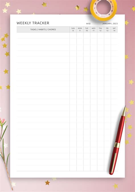 Download Printable Weekly Tracker PDF