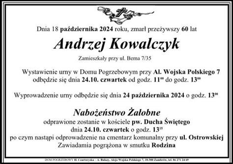 P Andrzej Kowalczyk Nekrolog