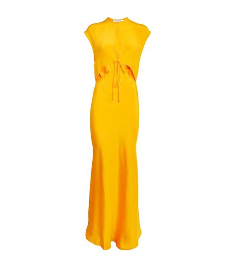 Womens Christopher Esber Yellow Silk Triquetra Cut Out Maxi Dress