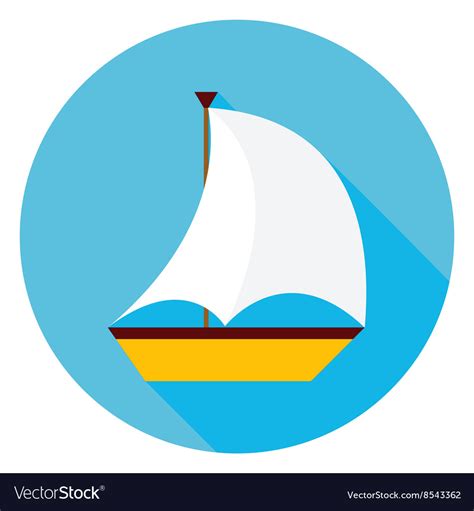 Sea Boat Circle Icon Royalty Free Vector Image