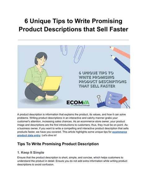 PPT 6 Unique Tips To Write Promising Product Descriptions That Sell