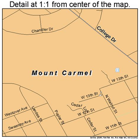 Mount Carmel Illinois Street Map 1750868