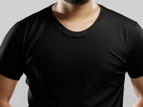 Modelo Masculino Con Camiseta Negra Vista Delantera Imagen Generada