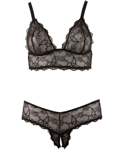 Cottelli Lingerie Black Lace Two Piece Lingerie Set SexyStyle Eu