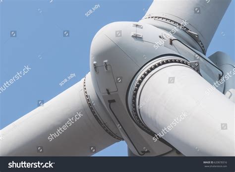 Wind Turbine Energy Generating Blue Sky Stock Photo