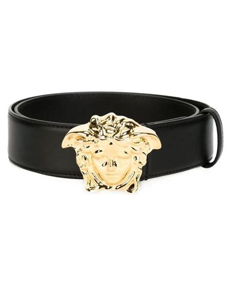 Versace Medusa Leather Belt In Black For Men Lyst