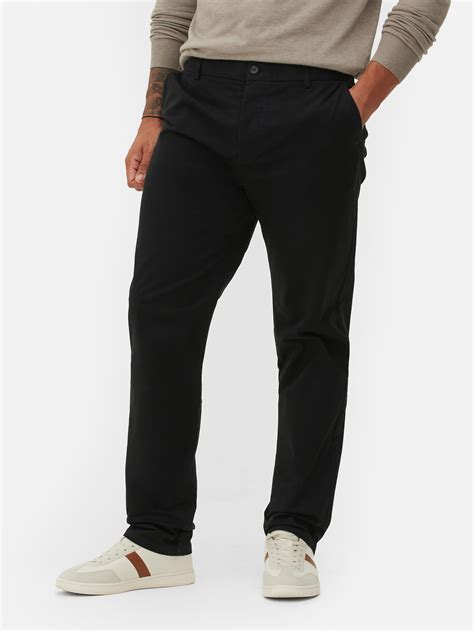 Pantalon Chino Stretch Coupe Droite Noir Homme Primark