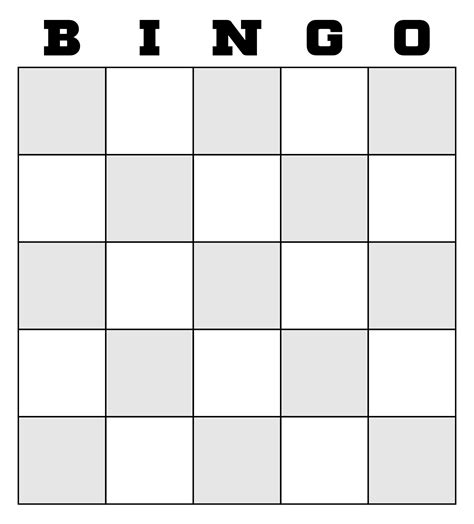 Bingo Card Blank Template - Printable Word Searches