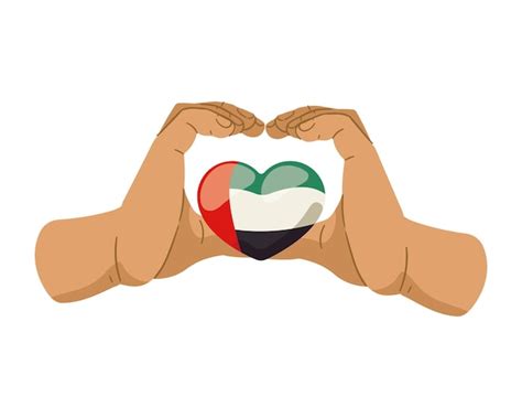 Premium Vector Uae National Day Flag In Hands Illustration