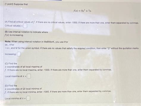 Solved 1 Point Let Fx 6x 7 Find The Open Intervals