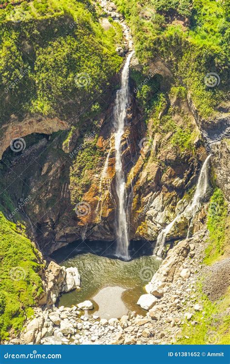 Agoyan Waterfall Aerial Shot Stock Photo - Image of landscape, pastaza ...