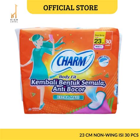 Jual Pembalut Charm Body Fit Extra Maxi 23 Cm Isi 30 Pads Shopee