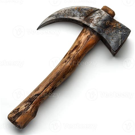 Ai Generated Old Rusty Axe Isolated On White Background With Shadow